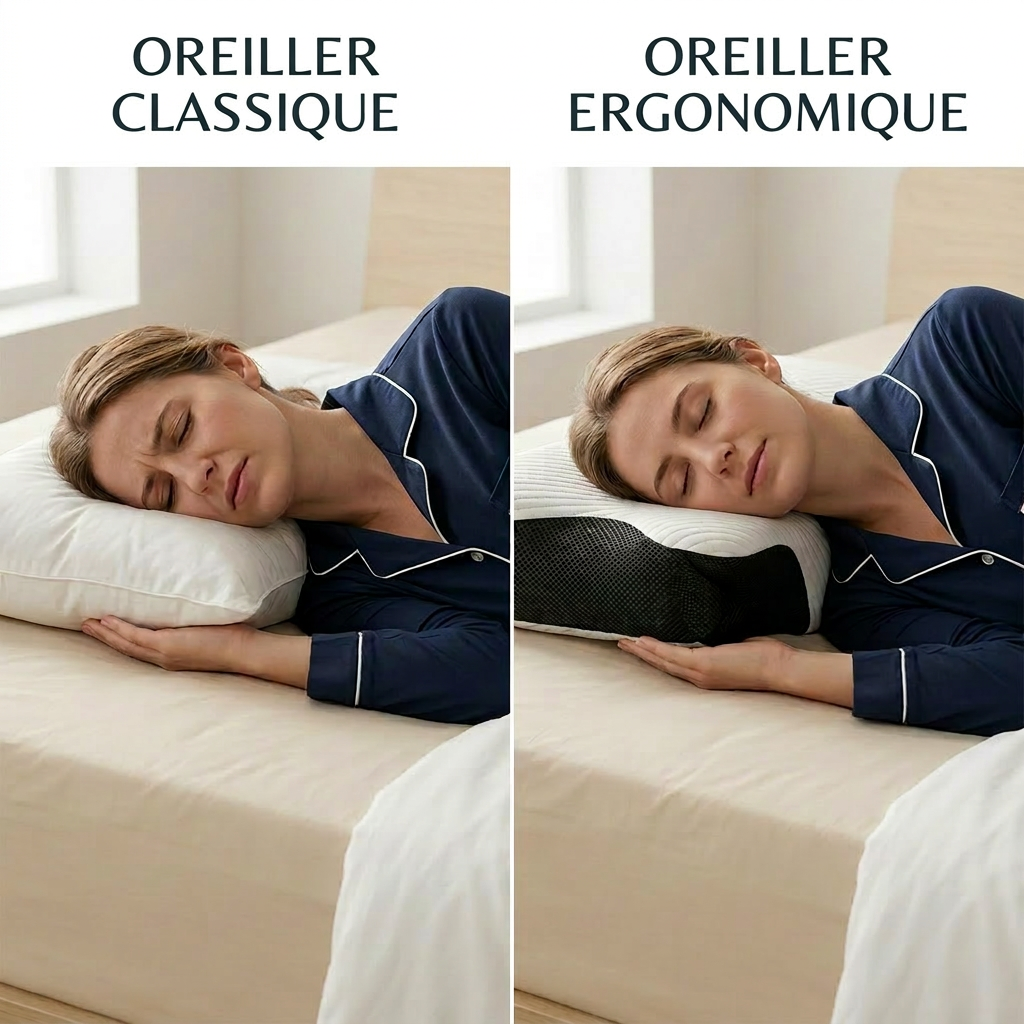oreiller ergonomique vs oreiller classique comparaison cervical