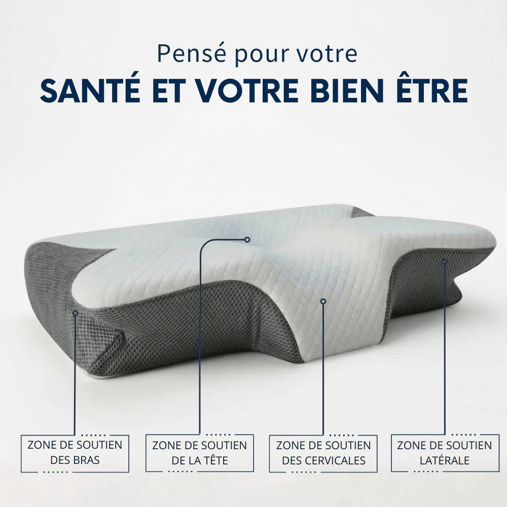 Zone de soutien des bras, tête, cervicales, latérale
